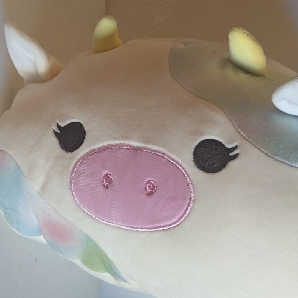 NWT 12" Candess Cow Squishmallows Stackable Farm Squad Pastel Plush Animal